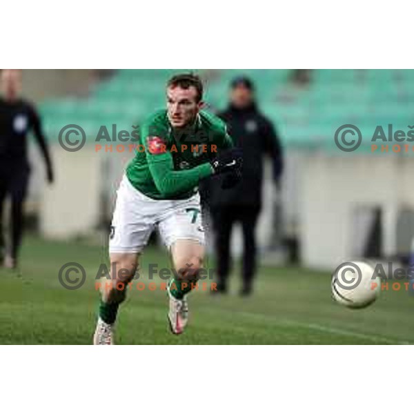 Djordje Ivanovic of Olimpija in action during Prva Liga Telekom Slovenië 2020-2021 football match between Olimpija and Mura in SRC Stozice, Ljubljana, Slovenia on February 14, 2021