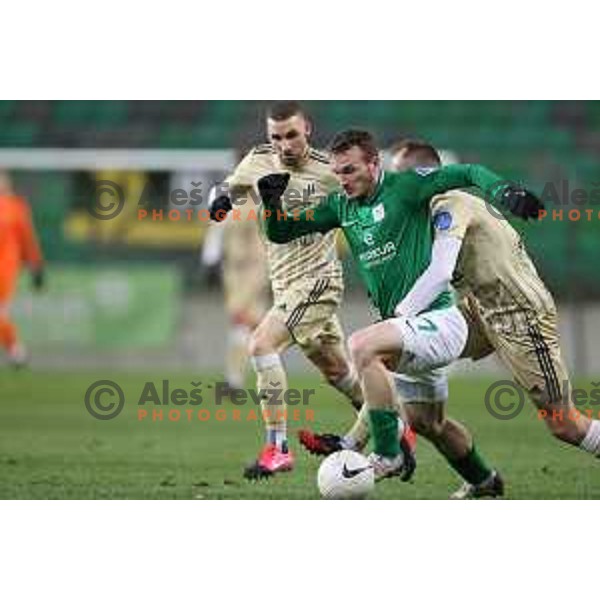 Djordje Ivanovic of Olimpija in action during Prva Liga Telekom Slovenië 2020-2021 football match between Olimpija and Mura in SRC Stozice, Ljubljana, Slovenia on February 14, 2021