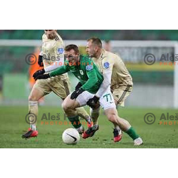 Djordje Ivanovic of Olimpija in action during Prva Liga Telekom Slovenië 2020-2021 football match between Olimpija and Mura in SRC Stozice, Ljubljana, Slovenia on February 14, 2021
