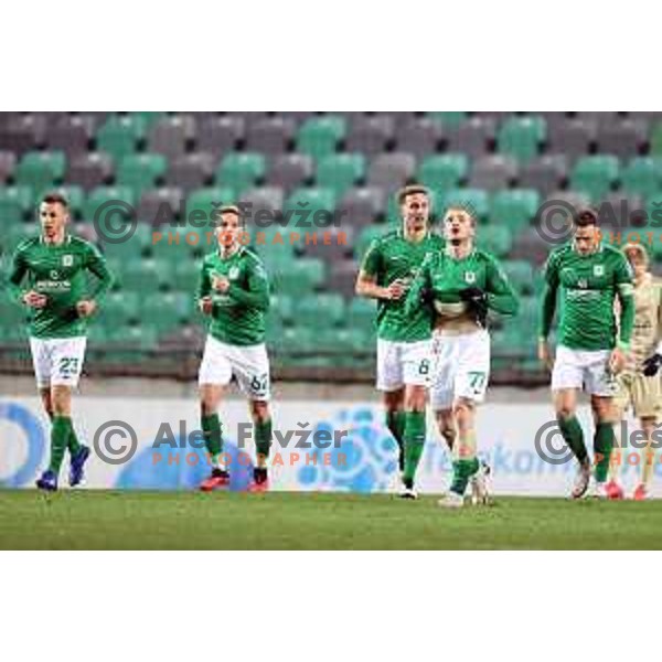 Djordje Ivanovic celebrates goal during Prva Liga Telekom Slovenije 2020-2021 football match between Olimpija ands Mura in SRC Stozice, Ljubljana on February 14, 2021