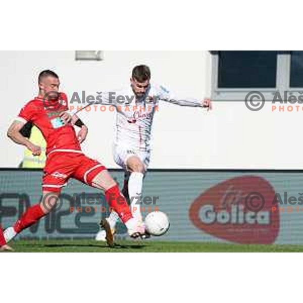 Dominik Mihaljevic in action during Prva Liga Telekom Slovenije 2020-2021 football match between Tabor and Aluminij in Sezana on February 14, 2021