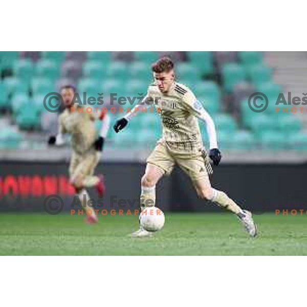 Luka Bobicanec in action during Prva liga Telekom Slovenije 2020-2021 football match between Olimpija and Mura in SRC Stozice, Ljubljana on February 14, 2021
