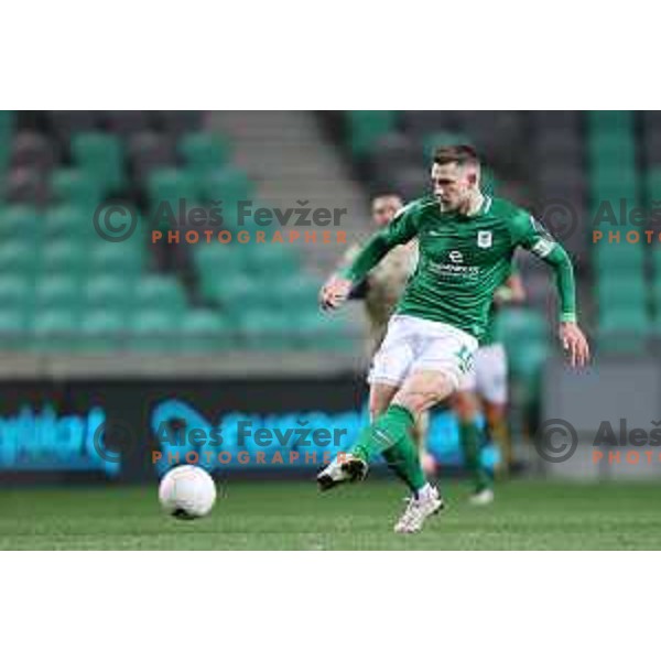 Timi Max Elsnik in action during Prva Liga Telekom Slovenië 2020-2021 football match between Olimpija and Mura in SRC Stozice, Ljubljana, Slovenia on February 14, 2021
