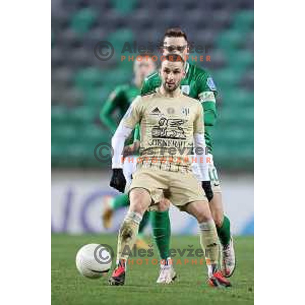 Nino Kouter in action during Prva Liga Telekom Slovenië 2020-2021 football match between Olimpija and Mura in SRC Stozice, Ljubljana, Slovenia on February 14, 2021