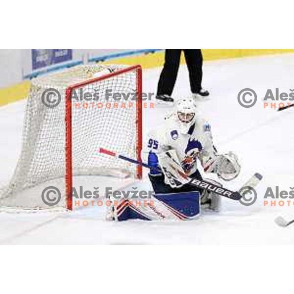 action during Slovenian National ice-hockey Championships match between Slavija and Bled in Ljubljana on February 13, 2021