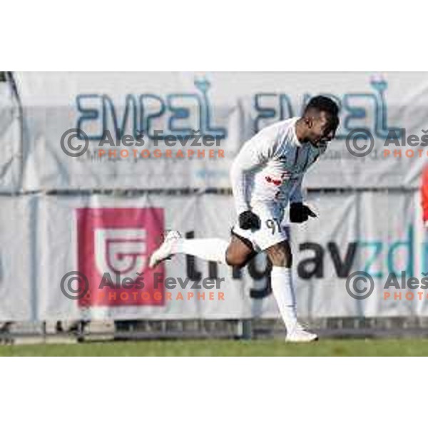 Aldair Balde celebrates goal during Prva Liga Telekom Slovenije 2020-2021 football match between Tabor and Aluminij in Sezana on February 14, 2021