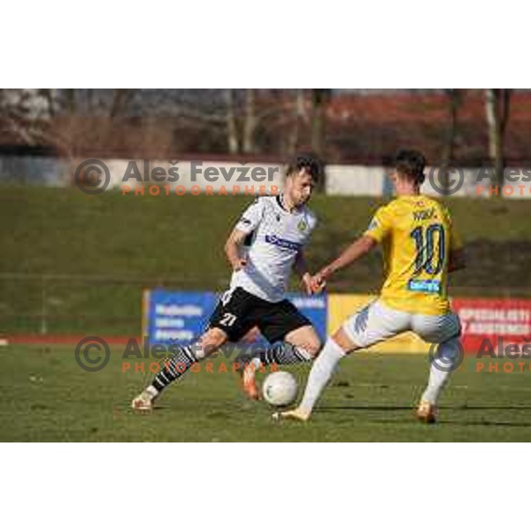 Zan Zuzek in action during Prva Liga Telekom Slovenije 2020-2021 football match between Bravo and Koper in Ljubljana on February 20, 2021
