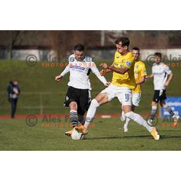 Mustafa Nukic in action during Prva Liga Telekom Slovenije 2020-2021 football match between Bravo and Koper in Ljubljana on February 20, 2021
