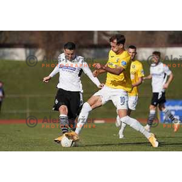 in action during Prva Liga Telekom Slovenije 2020-2021 football match between Bravo and Koper in Ljubljana on February 20, 2021