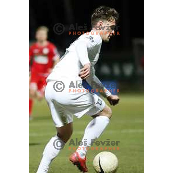 Vitja Valencic in action during Prva liga Telekom Slovenije 2020-2021 football match between Aluminij and Olimpija in Kidricevo on February 21, 2021