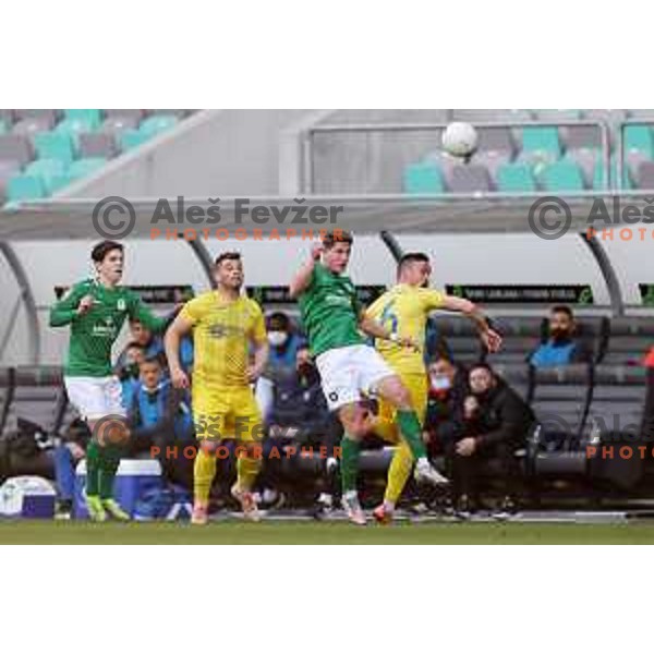 Andres Vombergar in action during Prva Liga Telekom Slovenië 2020-2021 football match between Olimpija and Domzale in SRC Stozice, Ljubljana, Slovenia on February 24,2021