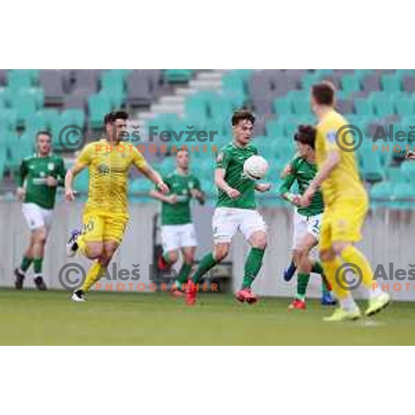 in action during Prva Liga Telekom Slovenië 2020-2021 football match between Olimpija and Domzale in SRC Stozice, Ljubljana, Slovenia on February 24,2021