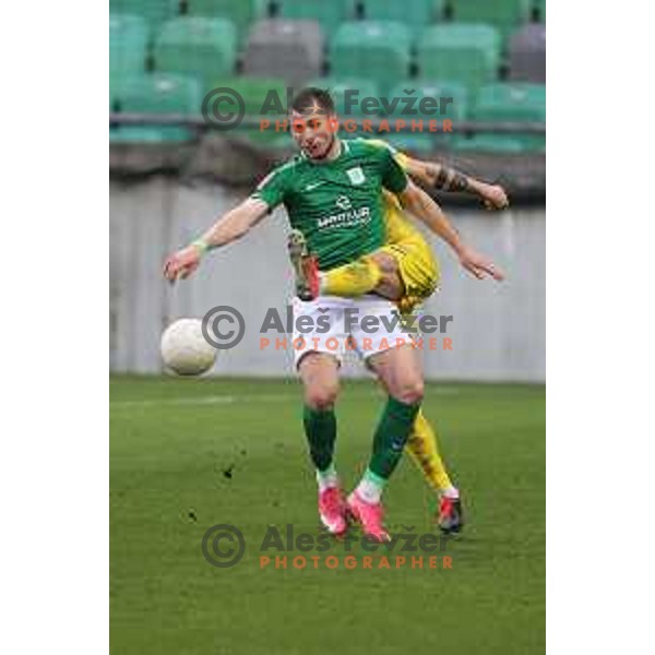 in action during Prva Liga Telekom Slovenië 2020-2021 football match between Olimpija and Domzale in SRC Stozice, Ljubljana, Slovenia on February 24,2021