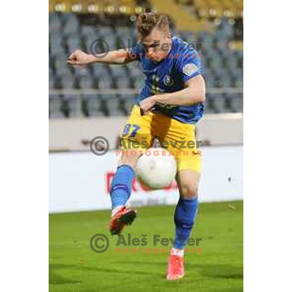Advan Kadusic in action during Prva liga Telekom Slovenije 2020-2021 football match between Celje and Bravo in Celje on February 24, 2021