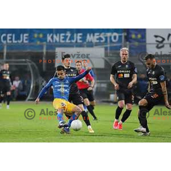 Filip Dangubic in action during Prva liga Telekom Slovenije 2020-2021 football match between Celje and Bravo in Celje on February 24, 2021