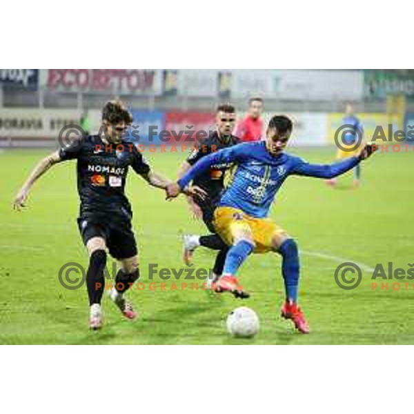 Luka Kerin in action during Prva liga Telekom Slovenije 2020-2021 football match between Celje and Bravo in Celje on February 24, 2021
