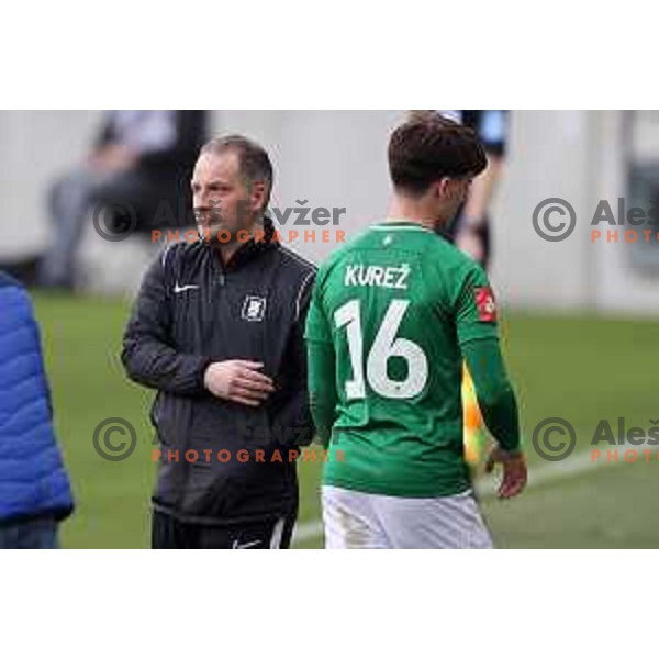 Goran Stankovic and Gal Kurez during Prva Liga Telekom Slovenië 2020-2021 football match between Olimpija and Domzale in SRC Stozice, Ljubljana, Slovenia on February 24,2021