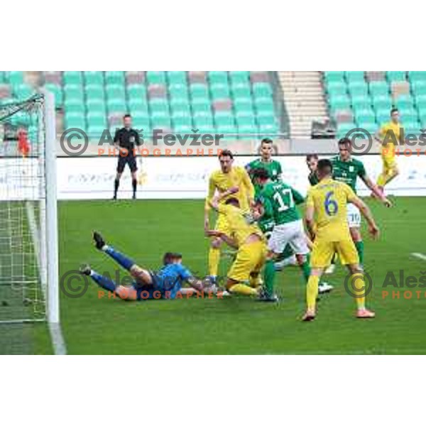 Ziga Frelih in action during Prva liga Telekom Slovenije 2020-2021 football match between Olimpija and Domzale in SRC Stozice, Ljubljana on February 24, 2021