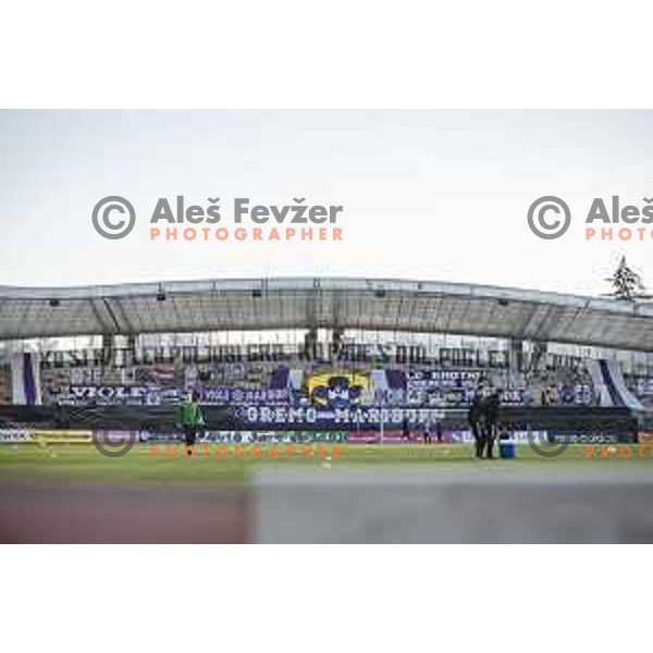 in action during Prva liga Telekom Slovenije football match between Maribor and Olimpija in Ljudski vrt, Maribor, Slovenia on February 27, 2021