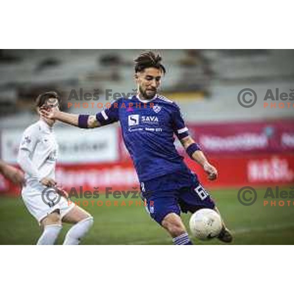 Ilija Martinovic in action during Prva liga Telekom Slovenije football match between Maribor and Olimpija in Ljudski vrt, Maribor, Slovenia on February 27, 2021