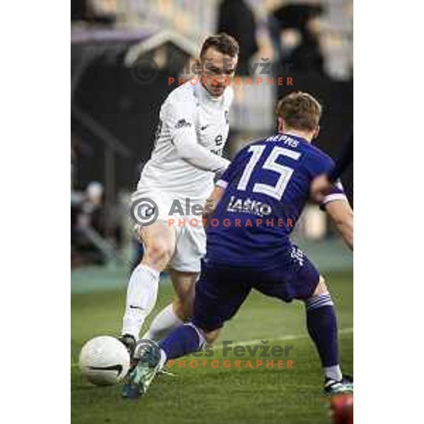 Timi Max Elsnik in action during Prva liga Telekom Slovenije football match between Maribor and Olimpija in Ljudski vrt, Maribor, Slovenia on February 27, 2021