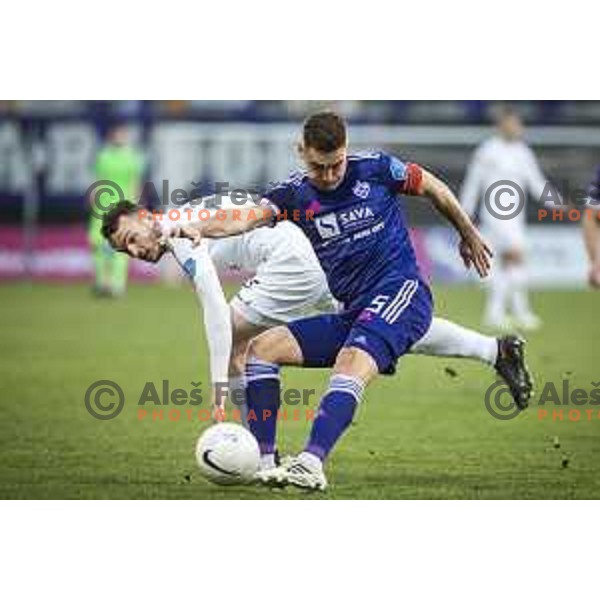 Blaz Vrhovec in action during Prva liga Telekom Slovenije football match between Maribor and Olimpija in Ljudski vrt, Maribor, Slovenia on February 27, 2021