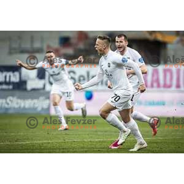 Antonio Delamea celebrating during Prva liga Telekom Slovenije football match between Maribor and Olimpija in Ljudski vrt, Maribor, Slovenia on February 27, 2021