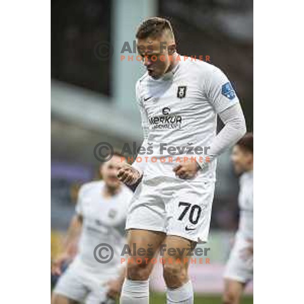 Antonio Delamea celebrating during Prva liga Telekom Slovenije football match between Maribor and Olimpija in Ljudski vrt, Maribor, Slovenia on February 27, 2021