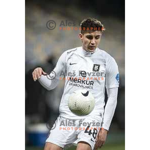 Jan Andrejasic in action during Prva liga Telekom Slovenije football match between Maribor and Olimpija in Ljudski vrt, Maribor, Slovenia on February 27, 2021