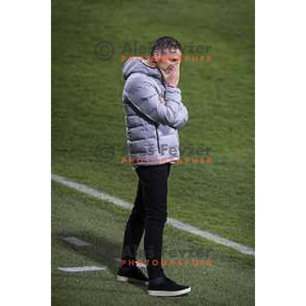 Sasa Gajser, head coach of Maribor in action during Prva liga Telekom Slovenije football match between Maribor and Olimpija in Ljudski vrt, Maribor, Slovenia on February 27, 2021