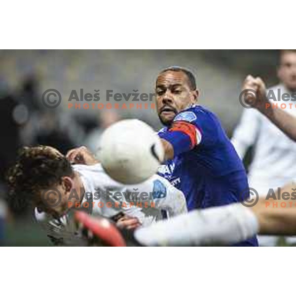 Marcos Tavares in action during Prva liga Telekom Slovenije football match between Maribor and Olimpija in Ljudski vrt, Maribor, Slovenia on February 27, 2021