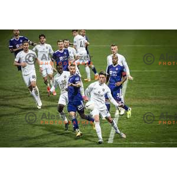 in action during Prva liga Telekom Slovenije football match between Maribor and Olimpija in Ljudski vrt, Maribor, Slovenia on February 27, 2021