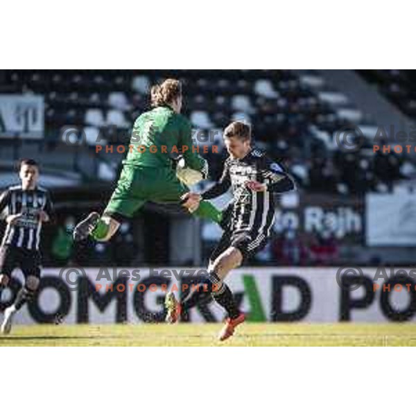 Luka Janzekovic in action during Prva liga Telekom Slovenije football match between Mura and Aluminij in Fazanerija, Murska Sobota, Slovenia on March 6, 2021
