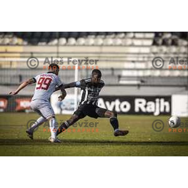 Samsindin Ouro in action during Prva liga Telekom Slovenije football match between Mura and Aluminij in Fazanerija, Murska Sobota, Slovenia on March 6, 2021