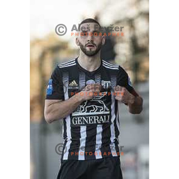 Nino Kouter celebrating during Prva liga Telekom Slovenije football match between Mura and Aluminij in Fazanerija, Murska Sobota, Slovenia on March 6, 2021
