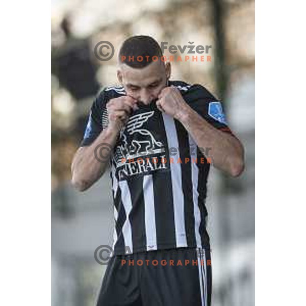 Nino Kouter celebrating during Prva liga Telekom Slovenije football match between Mura and Aluminij in Fazanerija, Murska Sobota, Slovenia on March 6, 2021
