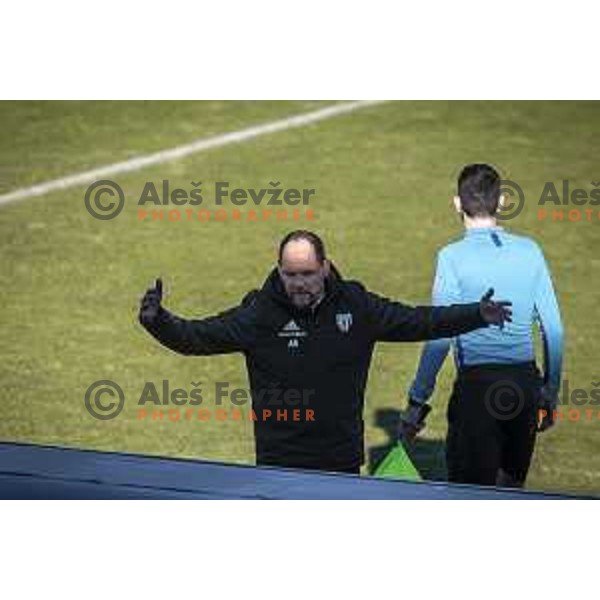 Ante Simundza, head coach of Mura in action during Prva liga Telekom Slovenije football match between Mura and Aluminij in Fazanerija, Murska Sobota, Slovenia on March 6, 2021