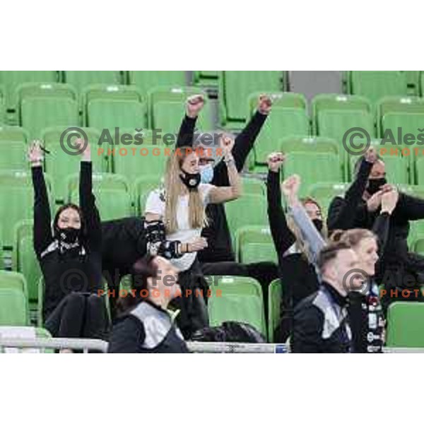 during EHF Champions League Women eight-final 2020-2021 handball match between Krim Mercator (SLO) and CSKA (RUS) in Ljubljana, Slovenia on March 6, 2021