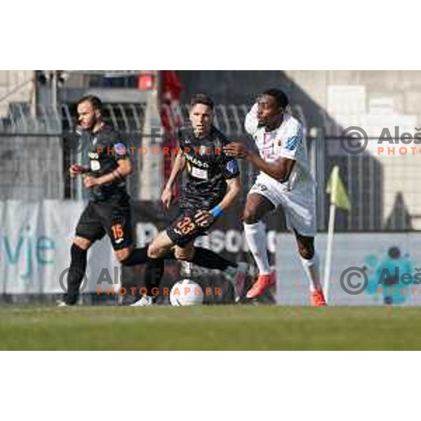 Milan Tucic in action during Prva Liga Telekom Slovenije 2020-2021 football match between Tabor CB 24 Sezana and Bravo in Sezana on March 7, 2021