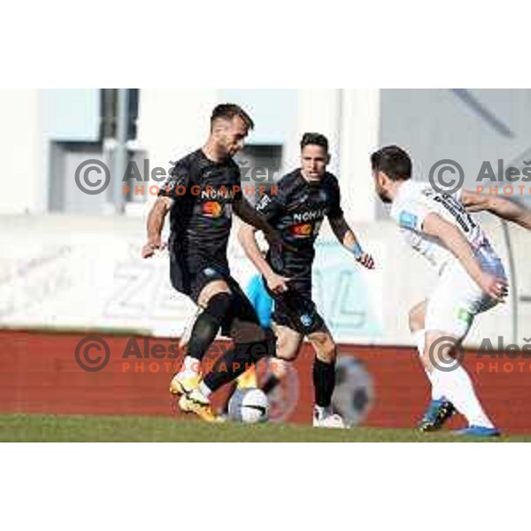 Mustafa Nukic and Milan Tucic in action during Prva Liga Telekom Slovenije 2020-2021 football match between Tabor CB 24 Sezana and Bravo in Sezana on March 7, 2021