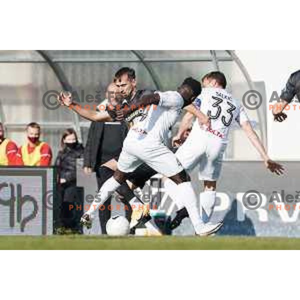 in action during Prva Liga Telekom Slovenije 2020-2021 football match between Tabor CB 24 Sezana and Bravo in Sezana on March 7, 2021