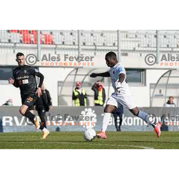 Aldair Balde in action during Prva Liga Telekom Slovenije 2020-2021 football match between Tabor CB 24 Sezana and Bravo in Sezana on March 7, 2021