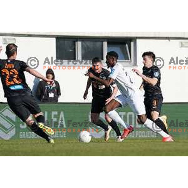 Antoine Makoumbou in action during Prva Liga Telekom Slovenije 2020-2021 football match between Tabor CB 24 Sezana and Bravo in Sezana on March 7, 2021