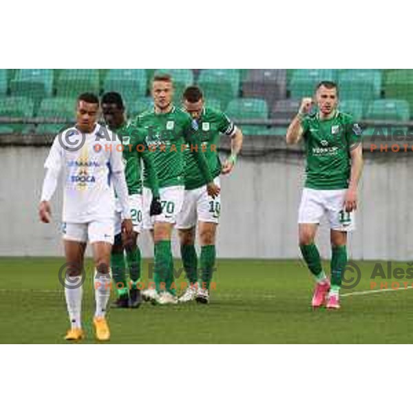 Mihailo Perovic in action during Prva Liga Telekom Slovenije 2020-2021 football match between Olimpija and Celje in SRC Stozice, Ljubljana, Slovenia on March 7, 2021