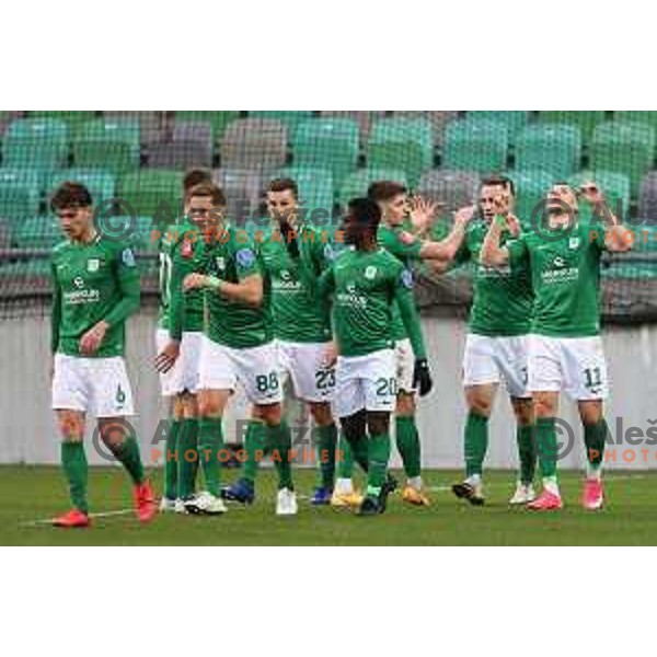 Mihailo Perovic in action during Prva Liga Telekom Slovenije 2020-2021 football match between Olimpija and Celje in SRC Stozice, Ljubljana, Slovenia on March 7, 2021