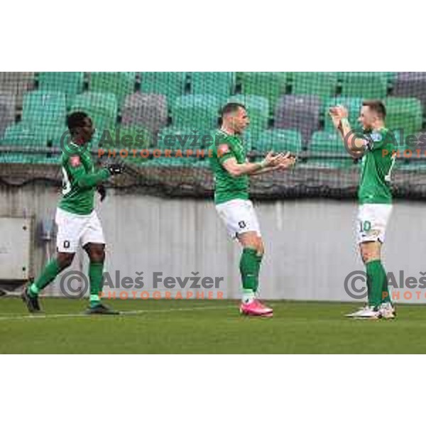 Mihailo Perovic in action during Prva Liga Telekom Slovenije 2020-2021 football match between Olimpija and Celje in SRC Stozice, Ljubljana, Slovenia on March 7, 2021