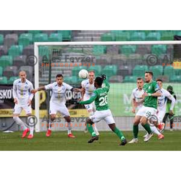 Eric Boakye in action during Prva Liga Telekom Slovenije 2020-2021 football match between Olimpija and Celje in SRC Stozice, Ljubljana, Slovenia on March 7, 2021