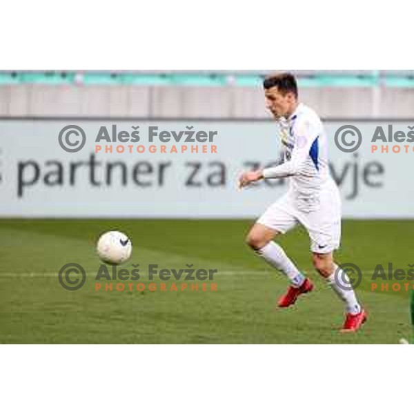 Luka Kerin in action during Prva Liga Telekom Slovenije 2020-2021 football match between Olimpija and Celje in SRC Stozice, Ljubljana, Slovenia on March 7, 2021