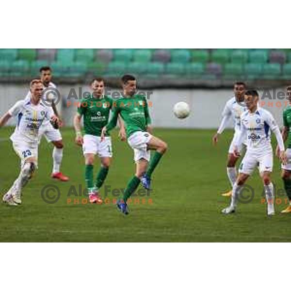 Nik Kapun in action during Prva Liga Telekom Slovenije 2020-2021 football match between Olimpija and Celje in SRC Stozice, Ljubljana, Slovenia on March 7, 2021