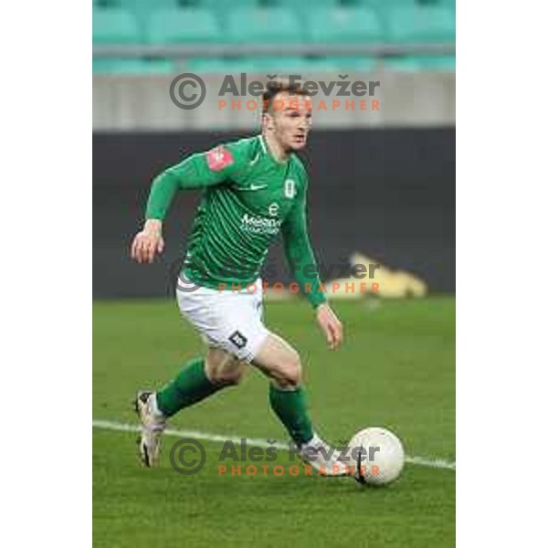 Djordje Ivanovic of Olimpija in action during Prva Liga Telekom Slovenije 2020-2021 football match between Olimpija and Celje in SRC Stozice, Ljubljana, Slovenia on March 7, 2021